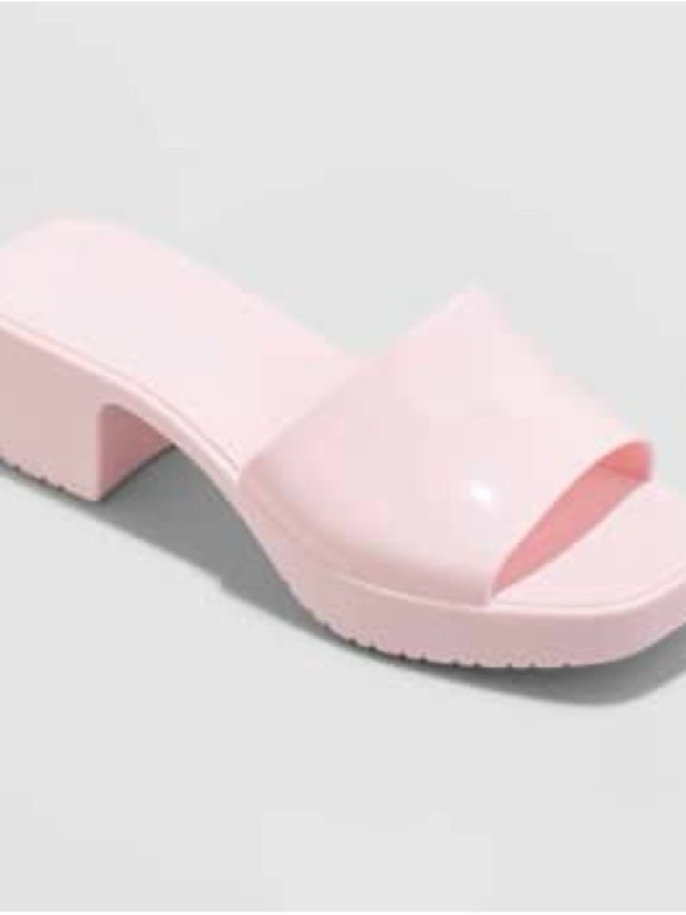 Mad Love Pastel Pink Block Heel Slide Mule
